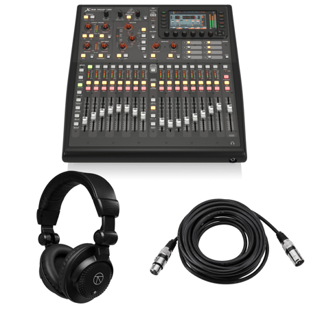 Behringer X32 PRODUCER 40-Input 25-Bus Rack-Mountable Digital Mixing Console, Bundle with TAPH100 Studio Headphones and Value Series 25' XLR Microphone Cable