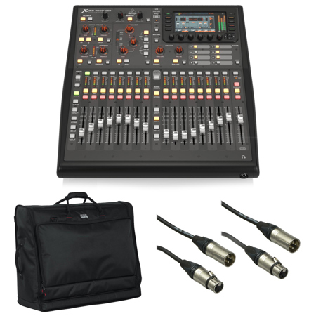 Behringer X32 PRODUCER 40-CH Digital Mixer, Bundle with 2x 50' Excellines XLR Male to XLR Female Microphone Cable and Carry Bag