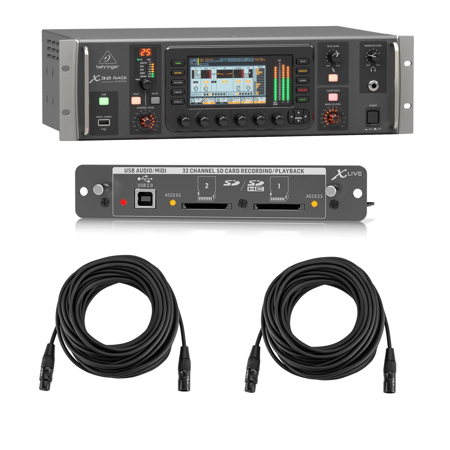 Behringer X32 Rack 40-Input 25-Bus Digital Mixer w/X-LIVE Expansion Card, Cables