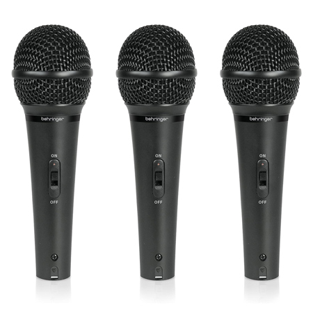 Behringer ULTRAVOICE XM1800S Handheld Microphone, 3 Pack