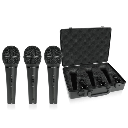 Behringer ULTRAVOICE XM1800S Handheld Microphone, 3 Pack 0502