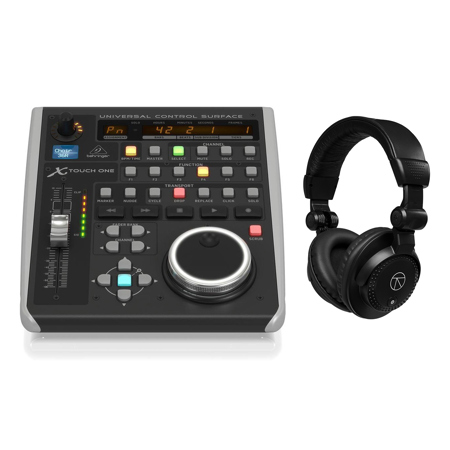 Behringer X-TOUCH ONE Universal Control Surface with Touch-Sensitive Motor Fader, Bundle with TAPH100 Headphones