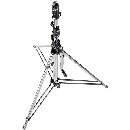 Manfrotto 9' Wind-Up Zinc Steel Lightstand, 3-Section, Chrome