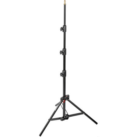 Manfrotto 1051BAC 83" Air Cushioned Aluminum Mini Compact Stand with 4-Sections & 3 Risers, Black