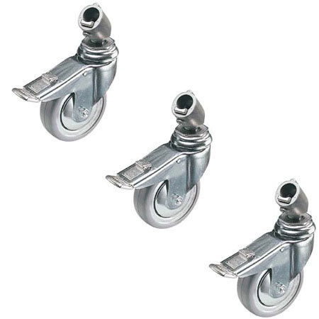 Manfrotto Caster Set with Brakes (100mm / 4"). Fits all 22mm leg diameters, set of 3