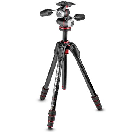 Manfrotto 190go! M Series 4-Section Carbon Fiber Tripod Kit with XPRO 3-Way Head