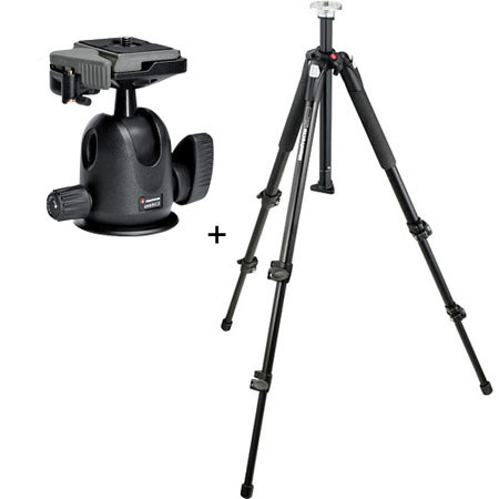 Manfrotto BG190XBK Tripod Legs, Compact Ball Head