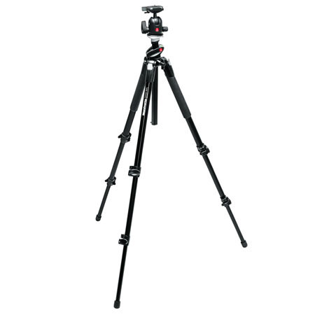 Manfrotto 190XPROB Black Aluminum Pro Tripod Legs, Bundle with Manfrotto 496RC2