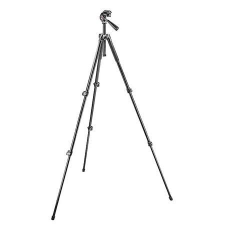 Manfrotto 293 Aluminum 3 Section Tripod,QR 3-Way Head & Kata DR-467i Bag, (Red)