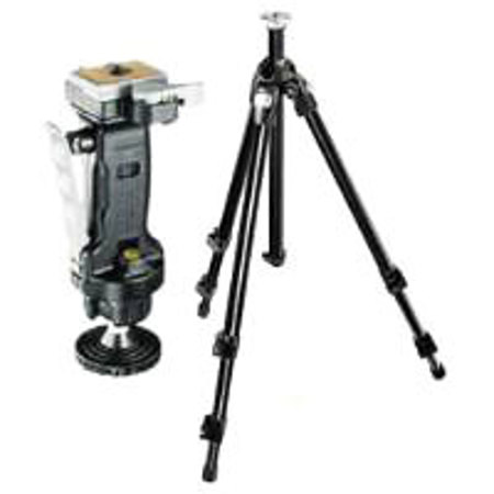 Manfrotto 3021B Pro Black Tripod with 3265 Grip Action Ball Head and Adorama 35" Tripod Case