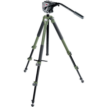 Manfrotto Wilderness Tripod Kit with 3221WN Tripod, 3433 (501) Pro Fluid head and 3280MV Bag #3221WN-501