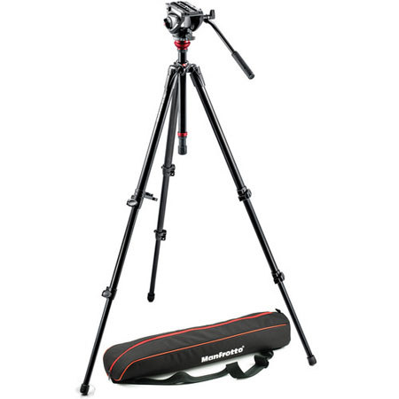 Manfrotto MVH500AH 3-section Aluminum Tripod with Video Head - Black