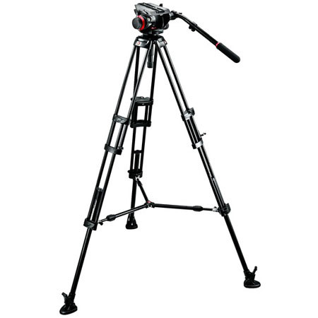 Manfrotto 504HD 3-section Aluminum 546B Tripod Legs & Video Head - Black