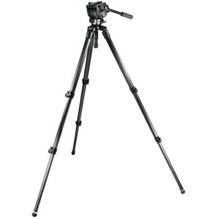 Manfrotto Video Kit with 519 Pro Fluid Video Head, 535 2-Stage Video Tripod and MBAG100P Tripod Bag, Maximum Height 73", Supports 22 lbs