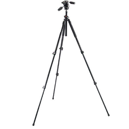 Manfrotto 190XPROL 3-Section Aluminum Tripod & 804RC2 3 Way Pan/Tilt Head