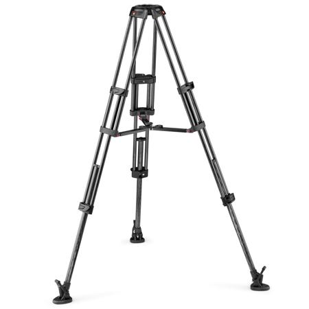 Manfrotto Carbon Fiber Twin Leg Video Tripod with Mid-Level Spreader, 100/75mm Bowl