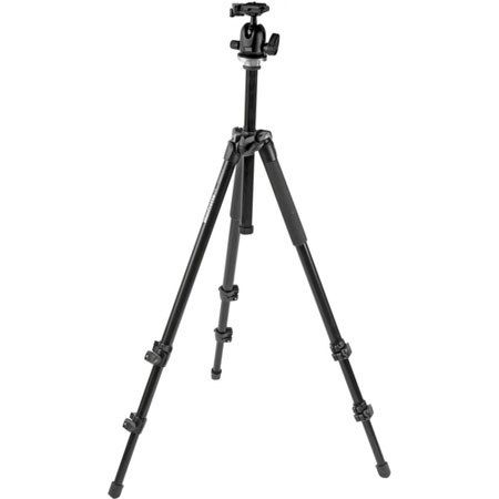 Manfrotto MK294A3A0RC2 3-section Aluminum Tripod with QR BallHead - Black
