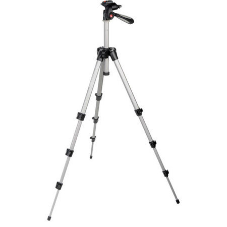 Manfrotto 393 Aluminum Tripod, Photo/Video Head, Gray