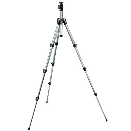 Manfrotto 393 Aluminum Tripod w/Ball Head, No QR, Gray