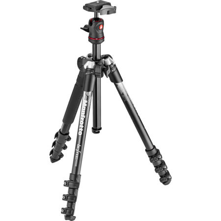 Manfrotto BeFree Color 4-Section Aluminum Traveler Tripod with Ball Head, Gray