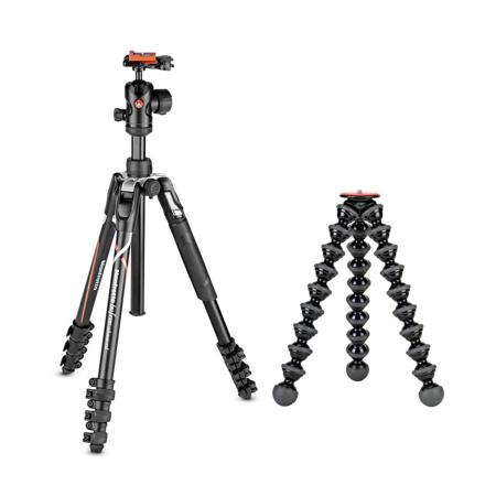 Manfrotto Befree Advanced Special Edition 4-Section Aluminum Travel Tripod with 494 Ball Head, Bundle with JOBY GorillaPod 5K Tripod