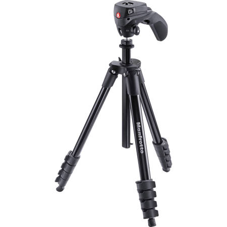 Manfrotto Compact Action 5-Section Aluminum Tripod, Black