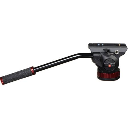 Manfrotto 502 Pro Video Head with 504PLONG Long Quick Release Mounting  Plate and Flat Base