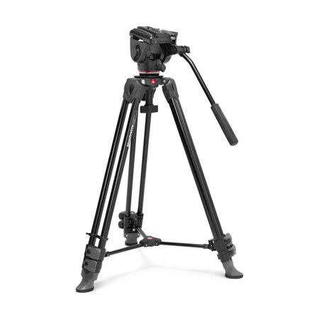 Manfrotto 500X Fluid Video Head with Aluminum Telescopic Twin Leg Video Tripod