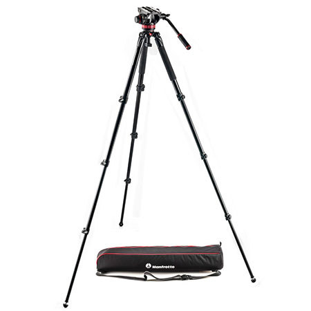Manfrotto MVK502AQ 4-section Aluminum Tripod with Video Head - Black