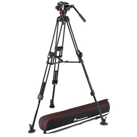 Manfrotto 504X Fluid Video Head with 645 3-Section Al Fast Twin Leg Tripod