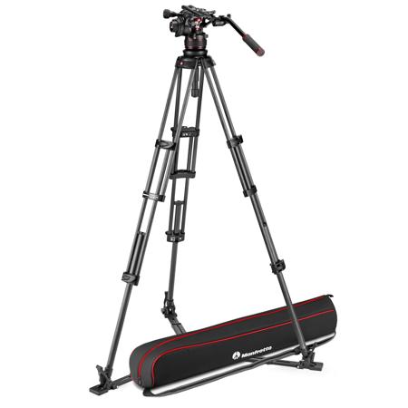 Manfrotto 3-Section CF Twin Leg Tripod w/Nitrotech 612 Head and Ground Spreader