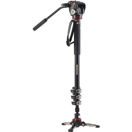 Manfrotto XPRO Monopod+ 4-Section Aluminum Monopod with 2-Way Fluid Video Head