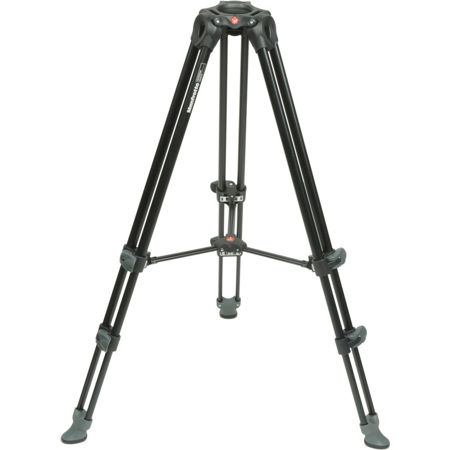 Manfrotto 3-Section Al Telescopic Twin Leg Video Tripod with Mid-Level Spreader