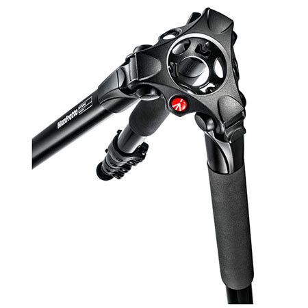 Manfrotto MVT535AQ Aluminum 4-Section Single Leg Video Tripod, 3 Risers, 75-60mm Ball, 44.09lbs Capacity