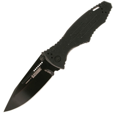 Blackhawk Hornet II Plain Edge Folding Knife with 3.1" Clip Point Black Blade
