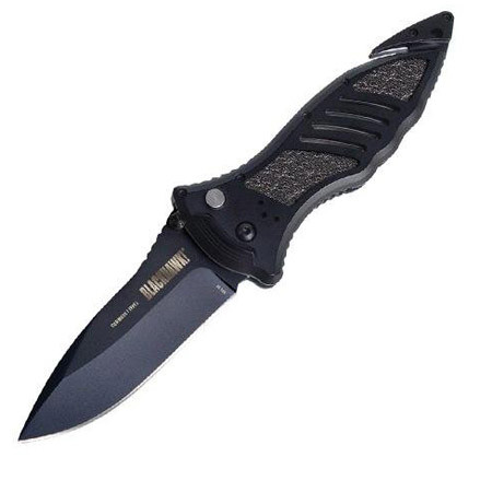 Blackhawk CQD Mark 1 Type E Serrated Edge Spear Point Folding Knife, Black