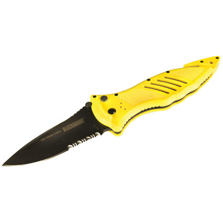 Blackhawk CQD Mark 1 Type E Serrated Edge Folding Knife, Yellow