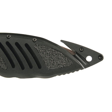 Blackhawk CQD Mark I Aluminum Handle, Black Plain Edge Blade Folding Knife