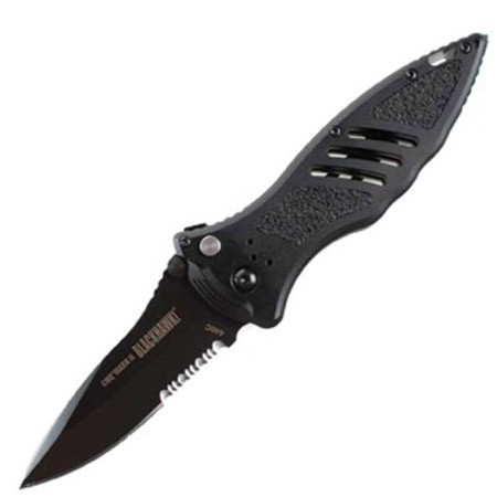 Blackhawk CQD Mark II Alum Handle Serrated Edge Drop Point Folding Knife