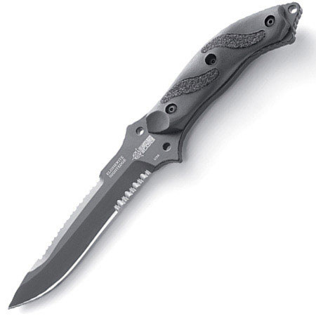 Blackhawk Nightedge Serrated Edge Fixed Knife with 5.9" Standard Blade, Black