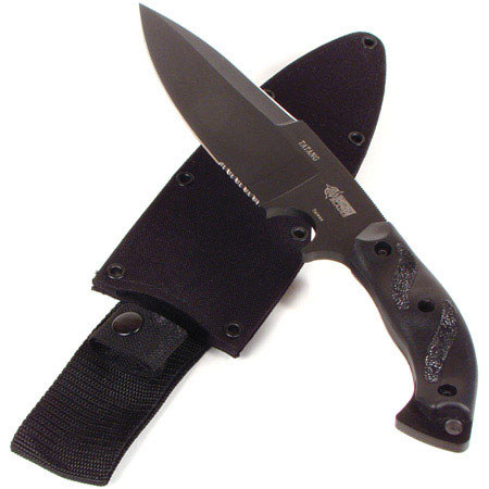 Blackhawk Tatang Serrated Edge Fixed Knife with 8.6" Black Drop Point Blade