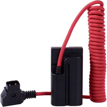Blackhawk Cables D-Tap to NP-F Coiled Dummy Battery Cable for Sony L-Series, Red