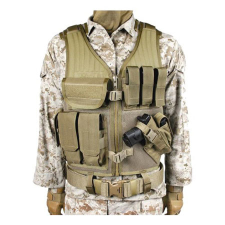 Blackhawk Omega Elite Vest Cross Draw Pistol Mag, Left Hand, Coyote Tan