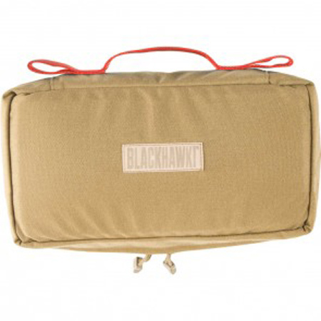 Blackhawk S.T.O.M.P. Medical Pack Accessory Pouch, Red Handle, Coyote Tan