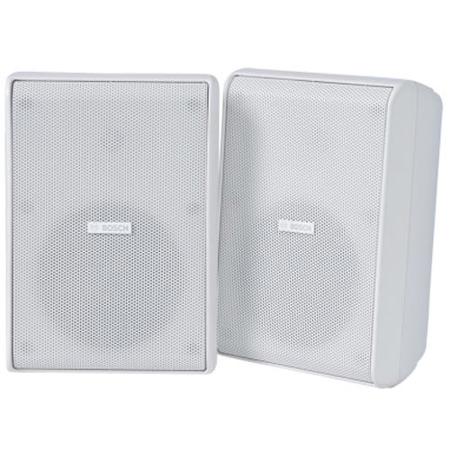 Bosch LB20-PC60EW-5L 5" 2-Way Extreme Conditions Cabinet Speaker, 70/100V Transformer with 8 Ohms Bypass, 300W Peak, IP65, White, Pair