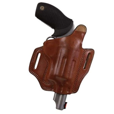 Bianchi Black Widow RH Belt Slide Holster for Colt 45 Pistol, Tan Leather