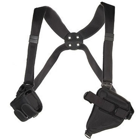 Bianchi Ambidextrous Tuxedo Shoulder Holster System for Pistols, Black Nylon