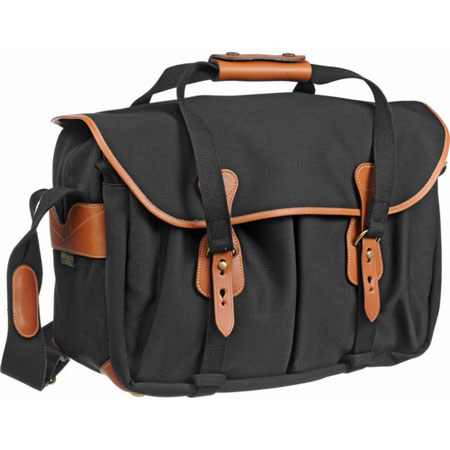 Billingham 445 SLR Shoulder Bag, Black with Tan Trim