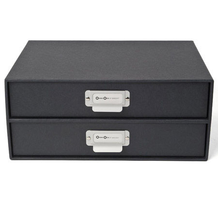 Bigso Two Drawers Chest, Dark Gray