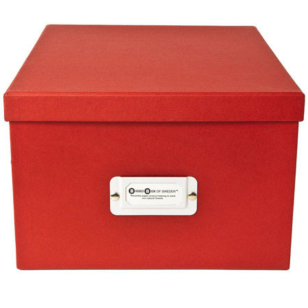 Bigso Gustav CD/DVD/Video Media Storage Box, Red
